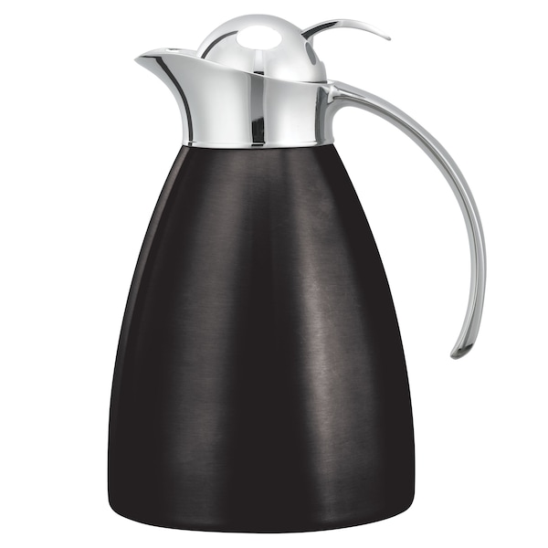 Marquette Series Push Button Stainless Vacuum Insulated Carafe, 33.8 Ounce, Black Onyx